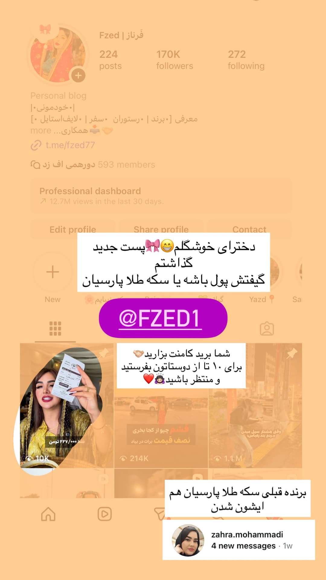  جدید ترین استوری اینستاگرام فرناز