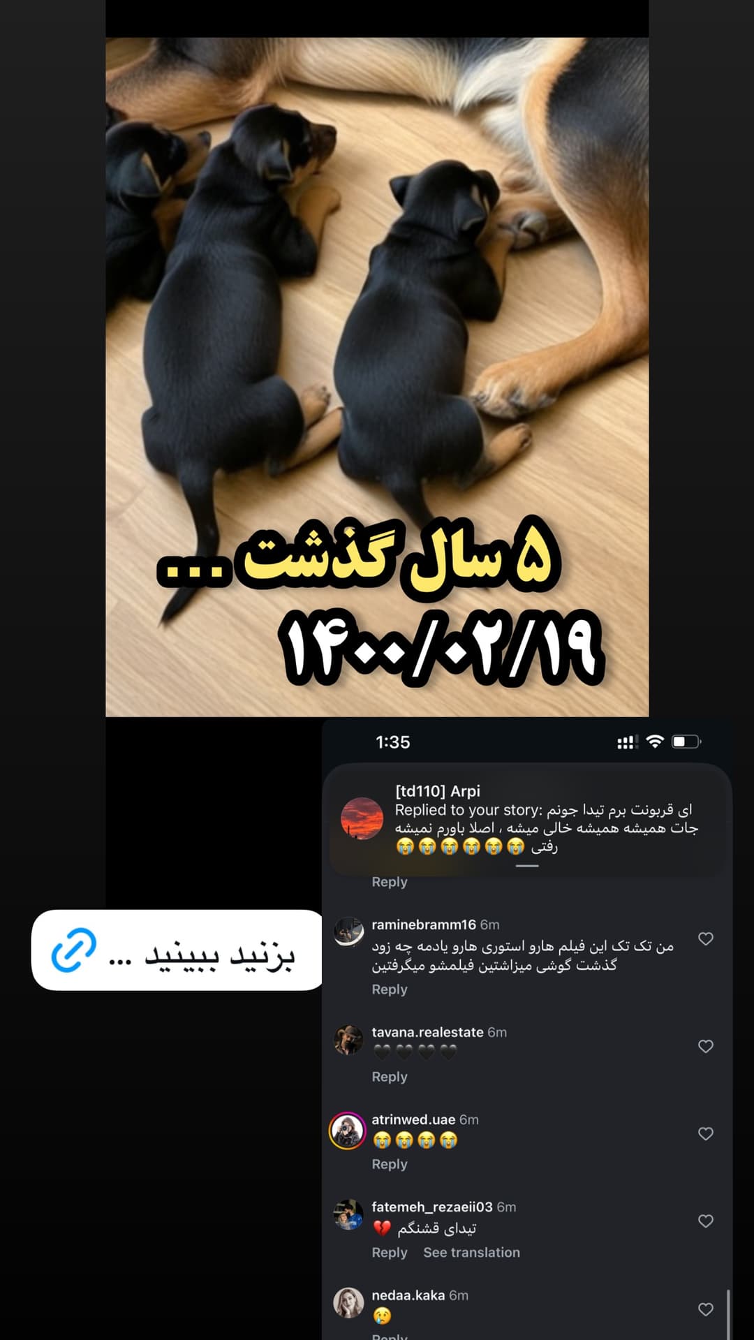  جدید ترین استوری اینستاگرام مسعود رضوی