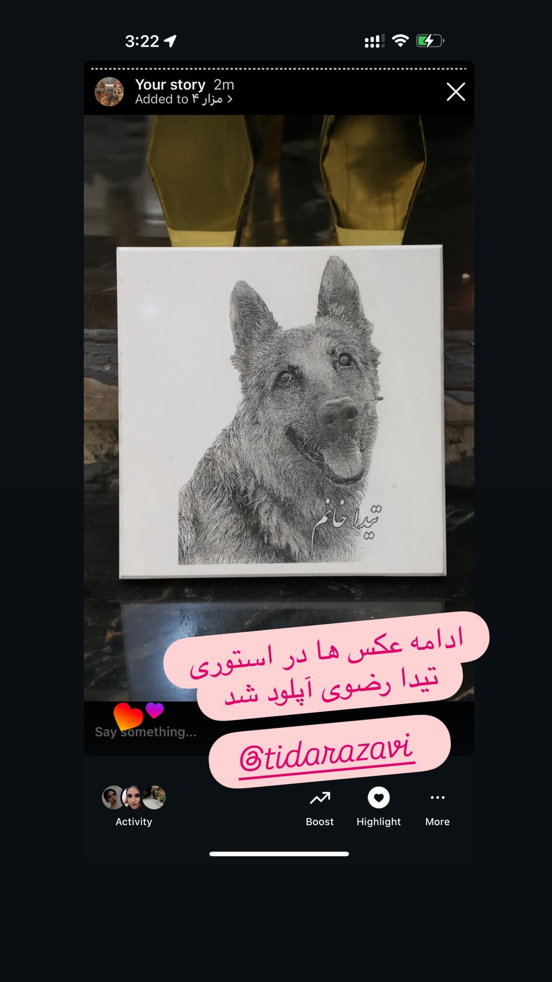 جدید ترین استوری اینستاگرام مسعود رضوی